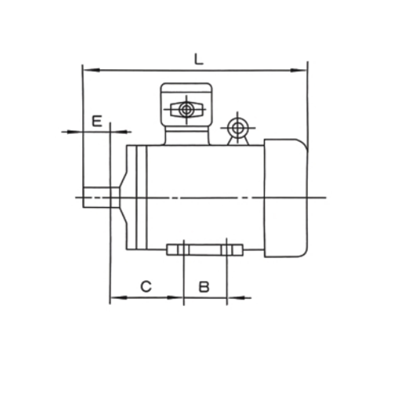 機(jī)座帶底腳、端蓋上無凸緣的電動機(jī)(B3)